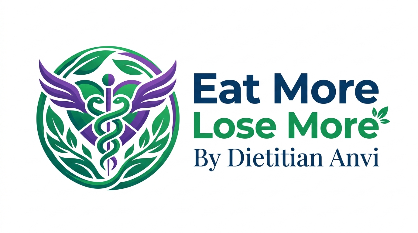 Eat More Lose More By Dietitian Anvi Logo